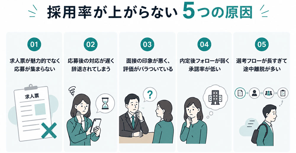 採用率　上がらない原因