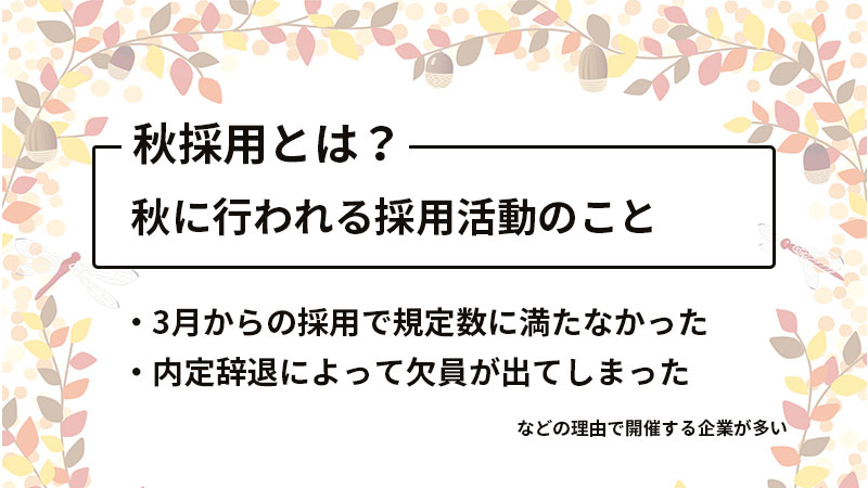 秋採用とは？説明