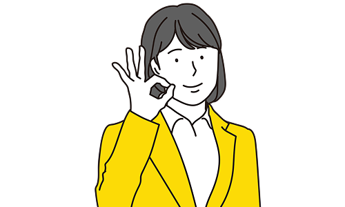 OKマークをする女性のイラスト