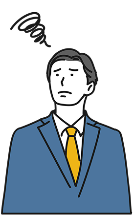 困った表情の男性のイラスト