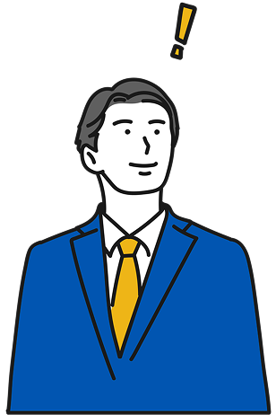 晴れやかな表情をする男性のイラスト