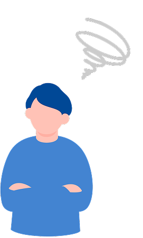 困った表情の男性のイラスト