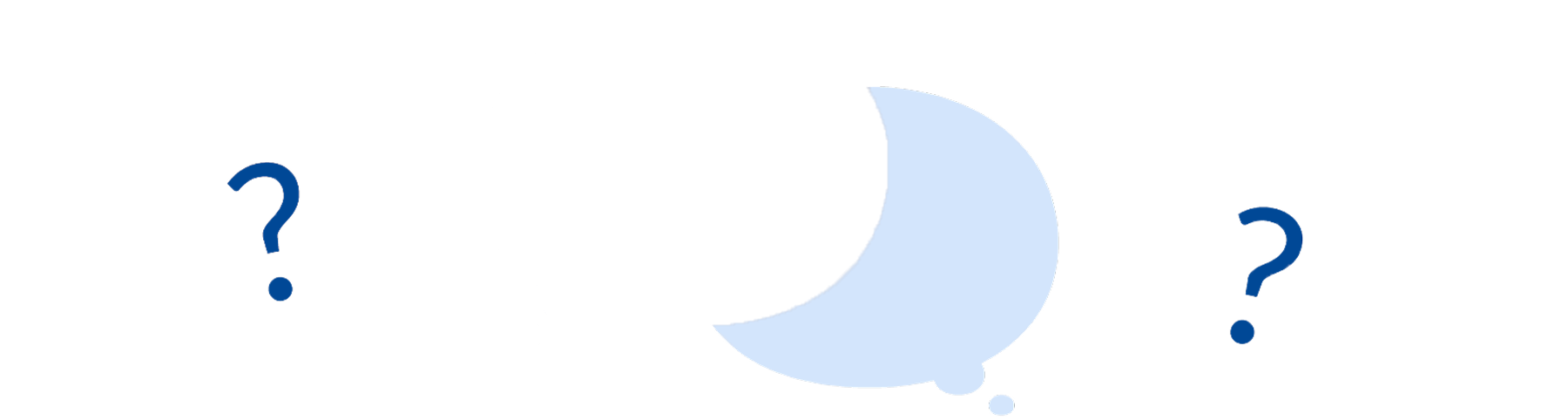 クエスチョンマークが頭に浮かんでいる男性のイラスト